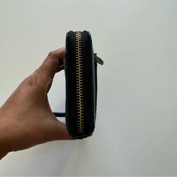 Fossil Jori Blue RFID Zip Leather Clutch Wallet Wristlet - Picture 6 of 12